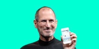 steve jobs holding iphone 4 feature teal