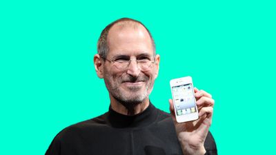 steve jobs holding iphone 4 feature teal